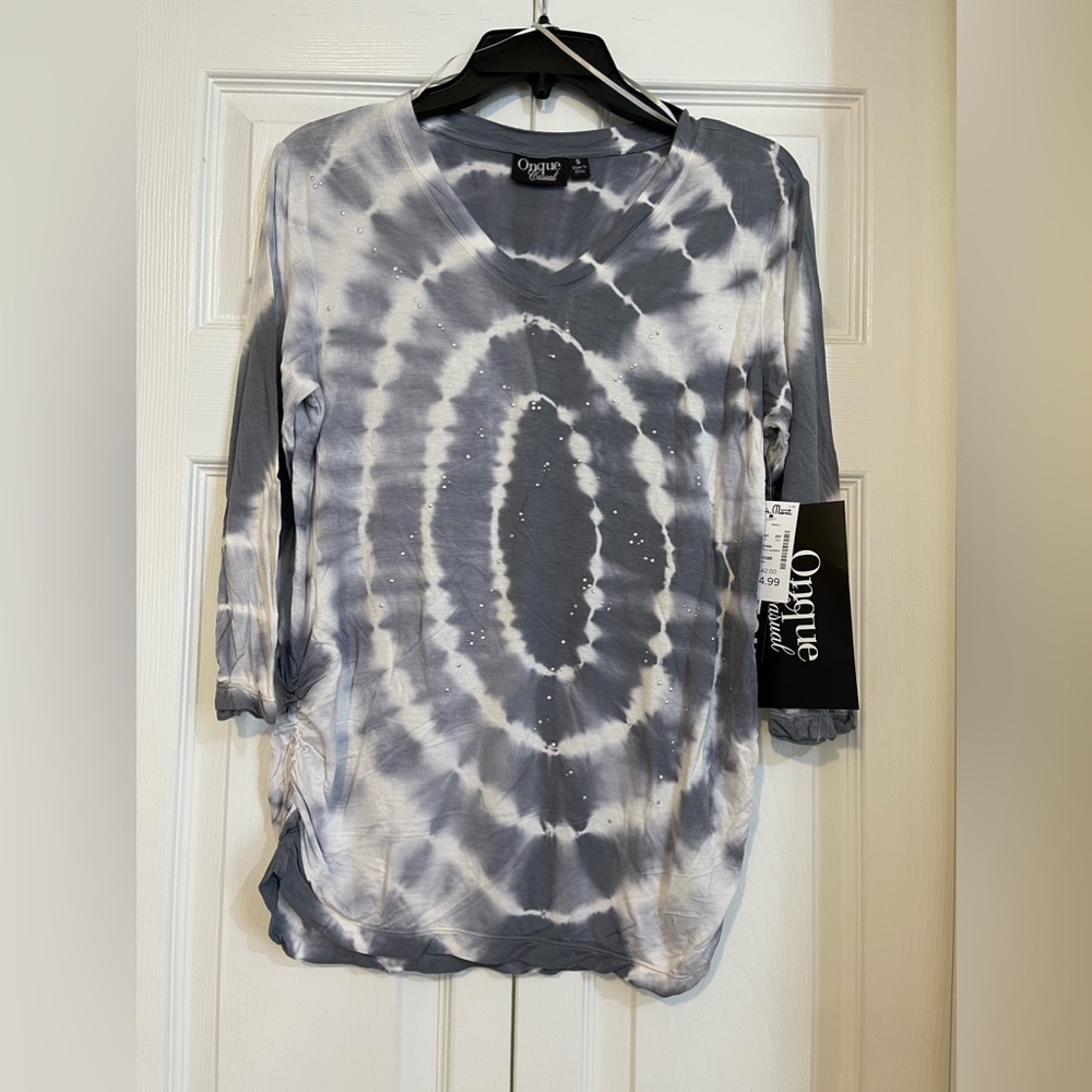 Onque Casual 3/4 Sleeve Tie Dye Top #132